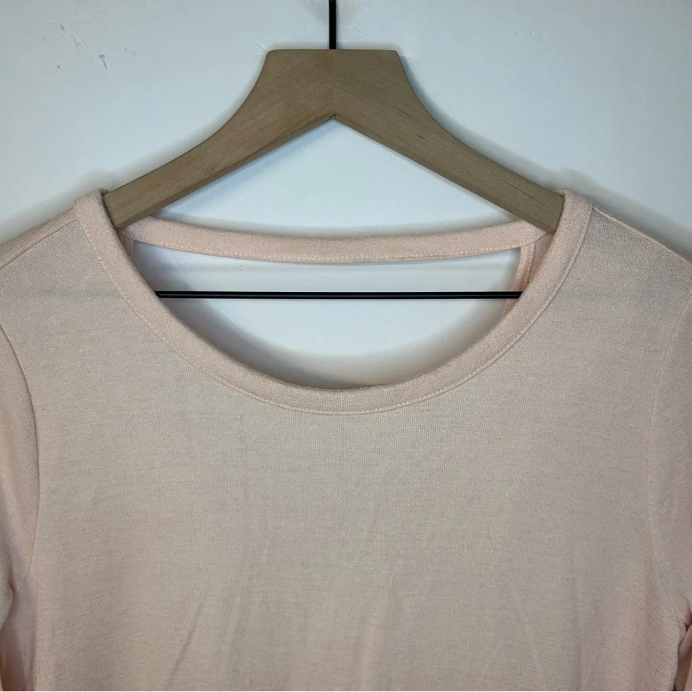 Loft Blush Pink 3/4 Length Sleeve Open Back Sweater, Size Medium